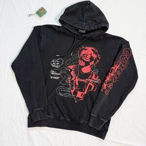 Authentic Corpse Husband Miss You Pullover Acid Wash Black Hoodie - S